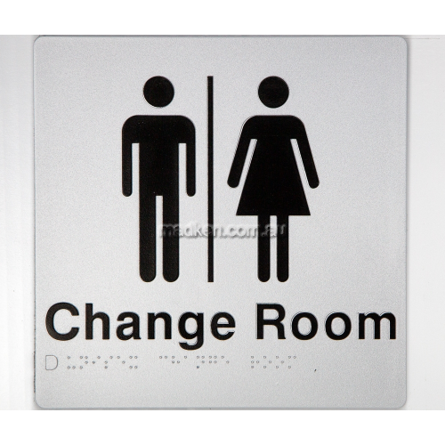 View MFCR Unisex Change Room Sign Braille details.