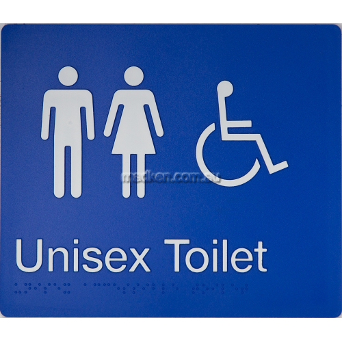View MFDT Unisex Accessible Toilet Sign Braille details.