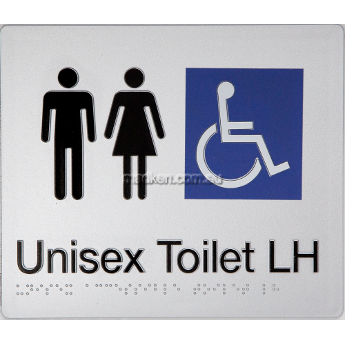 MFDTLH Unisex Accessible Toilet Left Hand Sign Braille