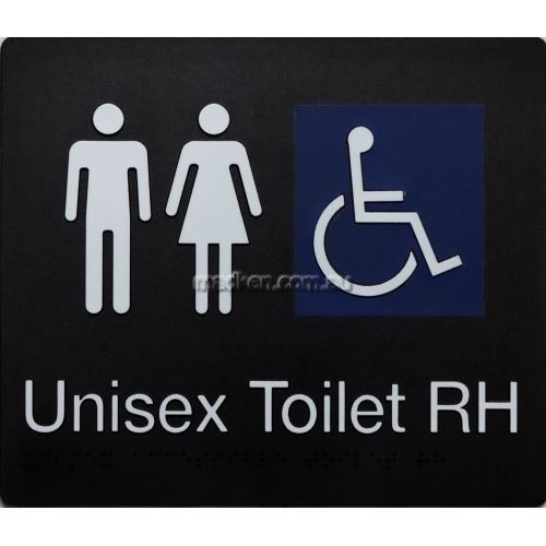 View MFDTRH Unisex Accessible Toilet Right Hand Sign Braille details.