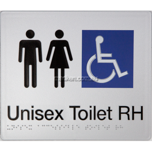 MFDTRH Unisex Accessible Toilet Right Hand Sign Braille