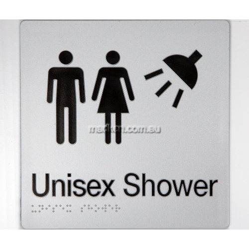 View MFS Unisex Shower Sign Braille details.