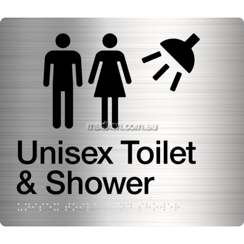 View MFTS Unisex Toilet and Shower Sign Braille details.