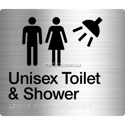 MFTS Unisex Toilet and Shower Sign Braille
