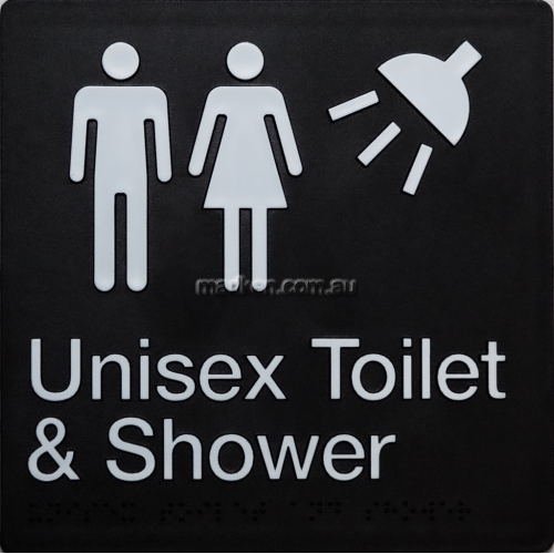 MFTS Unisex Toilet and Shower Sign Braille
