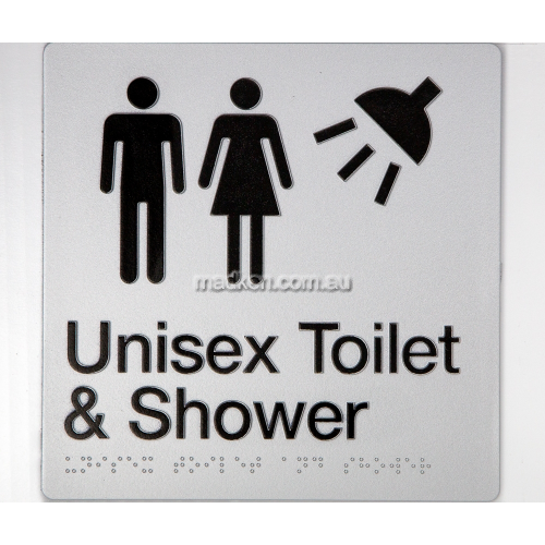 View MFTS Unisex Toilet and Shower Sign Braille details.