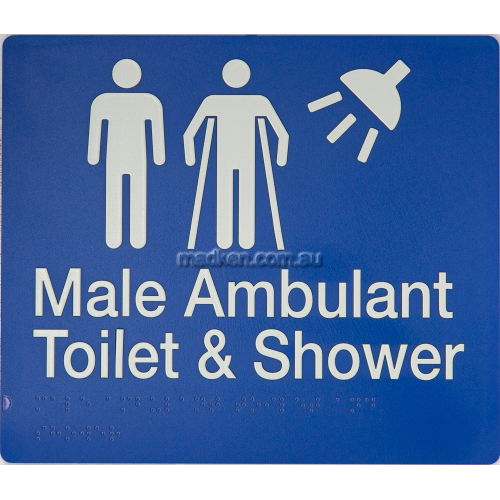 View MMATS Male, Male Ambulant Toilet and Shower Sign Braille details.