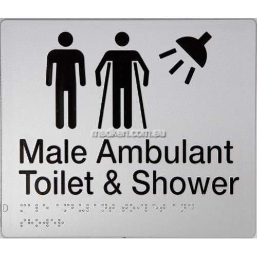 View MMATS Male Male Ambulant Toilet and Shower Sign Braille details.