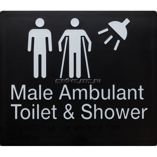 View MMATS Male Male Ambulant Toilet and Shower Sign Braille details.