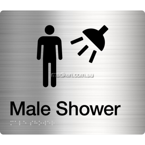 MS Male Shower Sign Braille