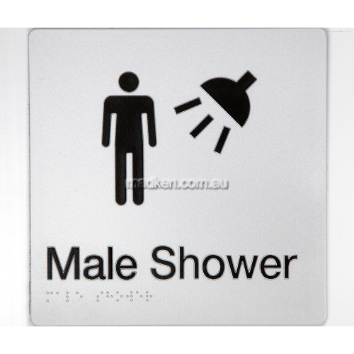 View MS Male Shower Sign Braille details.