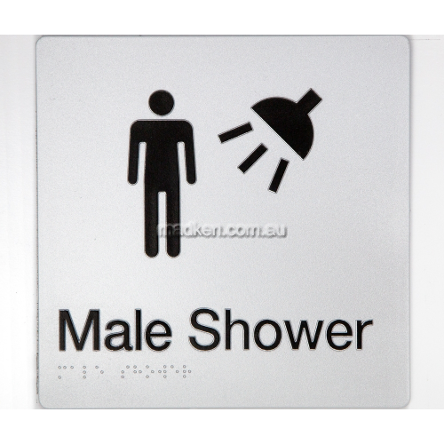 MS Male Shower Sign Braille