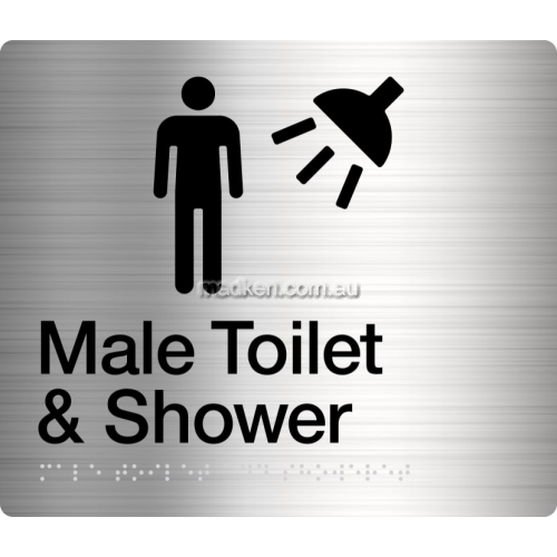 View MTS Male Toilet and Shower Sign Braille details.