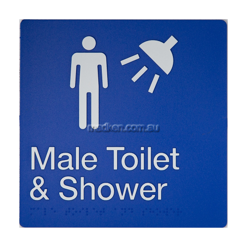 MTS Male Toilet and Shower Sign Braille