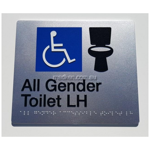 View AGT All Gender Toilet Left Hand Sign Braille details.