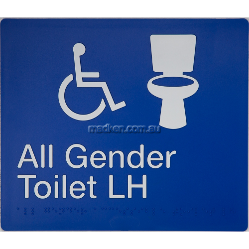 All Gender Accessible Toilet LH Sign Braille