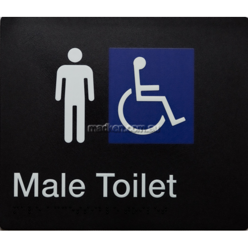 View MDT Male Accessible Toilet Sign Braille details.