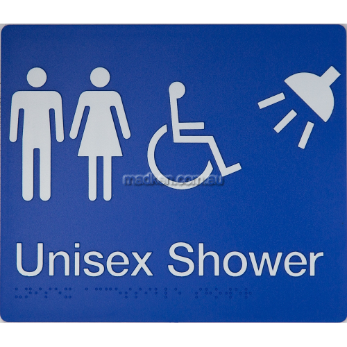 View MFDS Unisex Accessible Shower Sign Braille details.