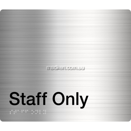 View Staff Only Sign Braille details.