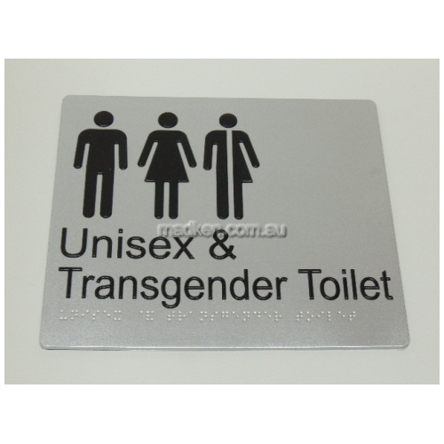 View Transgender Unisex Toilet Sign Braille details.