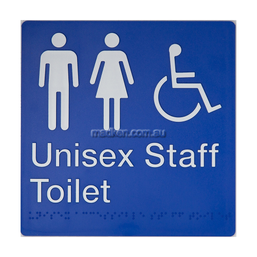 View Unisex Accessible Staff Toilet Amenity Sign Braille details.