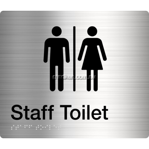 View Unisex Staff Toilet Amenity Sign Braille details.