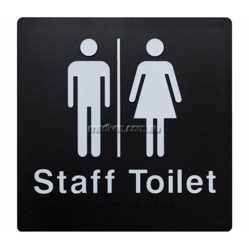 View Unisex Staff Toilet Amenity Sign Braille details.