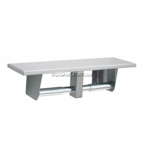 View B2840 Double Toilet Roll Holder with Shelf details.