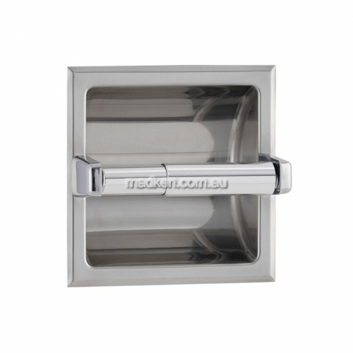 View B667 Single Toilet Roll Holder Recessed details.