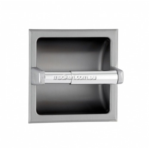 View B6677.60 Single Toilet Roll Holder Recessed Theft Resistant details.