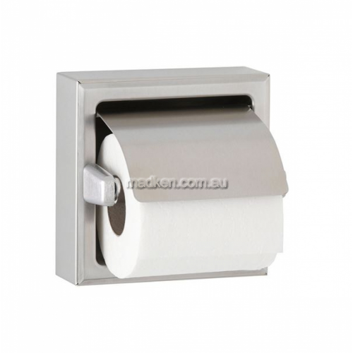 View B66997.60 Single Toilet Roll Holder with Hood Theft Resistant details.