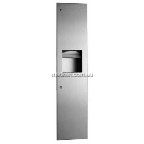 View B3803 Paper Dispenser and Waste Receptacle 24L details.