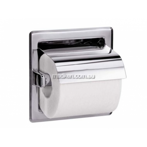 View 5103 Single Toilet Roll Holder Recessed with Hood details.
