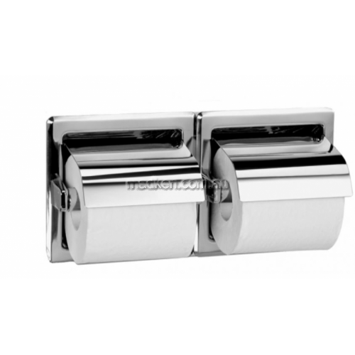 View 5123 Double Toilet Roll Holder Recessed with Hoods details.