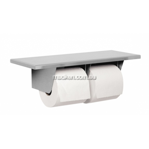 View 5263 Double Toilet Roll Holder with Shelf details.
