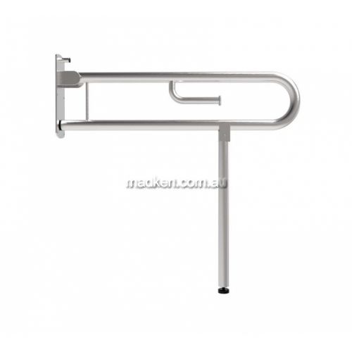 View 812-102-AT Bariatric Drop Down Grab Rail with Leg and Toilet Roll Holder details.