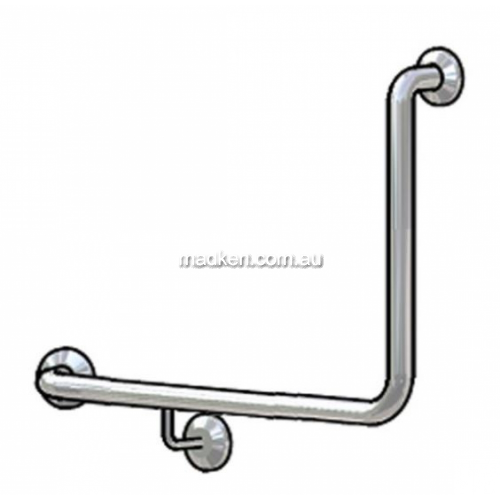 View 832-2 Toilet Grab Rail 90 Degree Left Hand Peened Grip details.