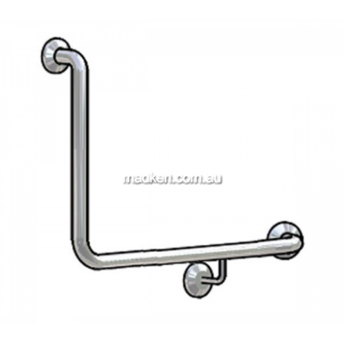 View 832-2 Toilet Grab Rail 90 Degree Right Hand Peened Grip details.