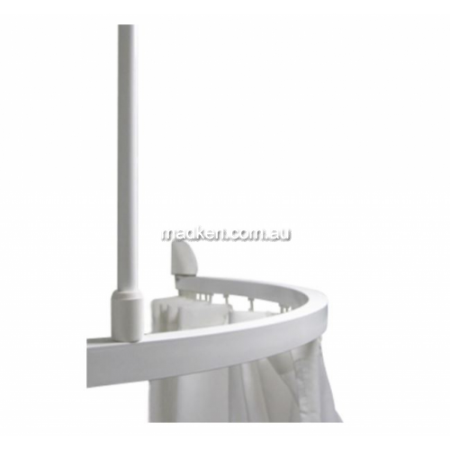 View 9528 Curved Silver Shower Curtain Track with Hooks Left Hand details.