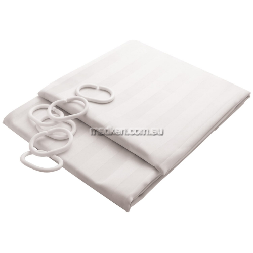 9537-W Shower Curtain with Hooks