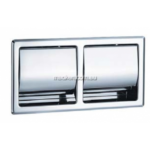 5128 Dual Toilet Roll Dispenser Recessed Hooded