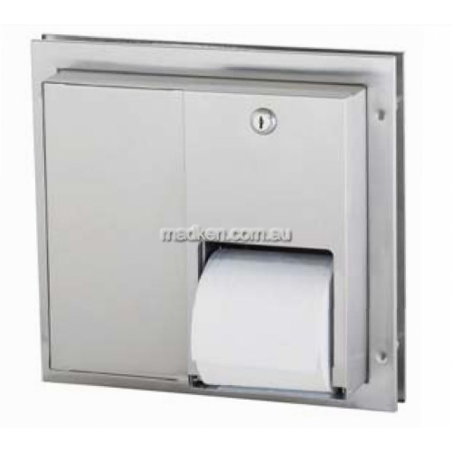 View 5422 Double Toilet Roll Dispenser Recessed details.