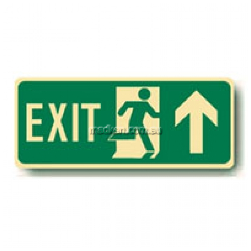 Exit Floor Sign, Running Man Arrow Up