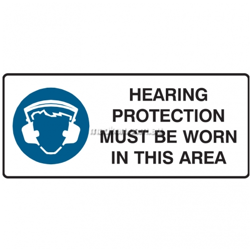 View Hearing Protection Must Be Worn in This Area Sign details.