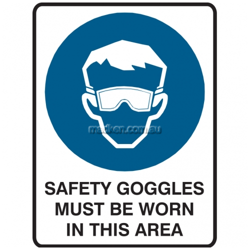 View Safety Goggles Must Be Worn In This Area details.