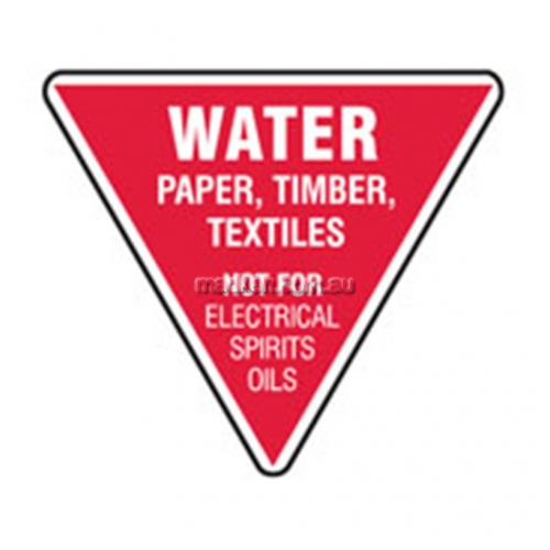View Water Paper Timber Textiles Fire Extinguisher Sign details.