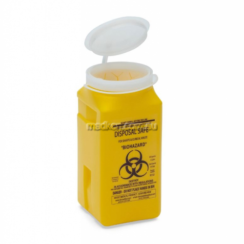 RE1.4LS Sharps Disposal Container Square 1.4L