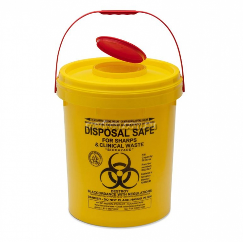 RE20LR Sharps Disposal Container Round 23L