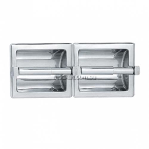 10-74022 Double Toilet Roll Holder Recessed