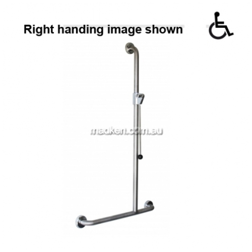 View GRCSES Shower Grab Rail Kit 700 x 1100mm Slider Handle details.